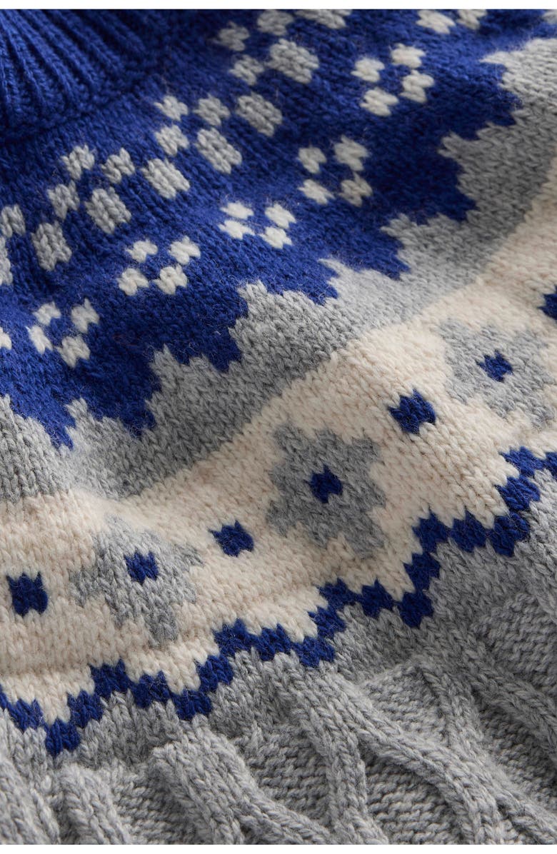 Boden Kids' Fair Isle Crewneck Sweater, Alternate, color, Grey Marl