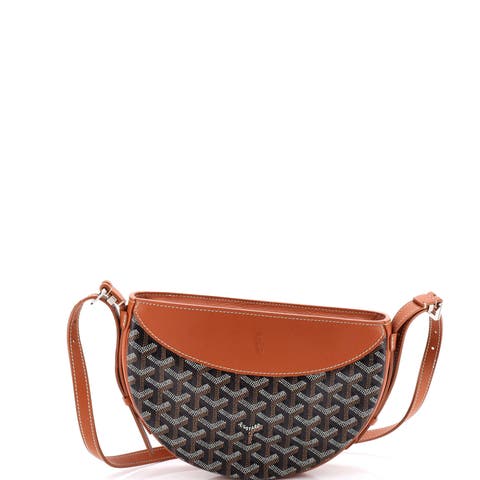 Hirondelle Shoulder Bag Coated Canvas and Leather