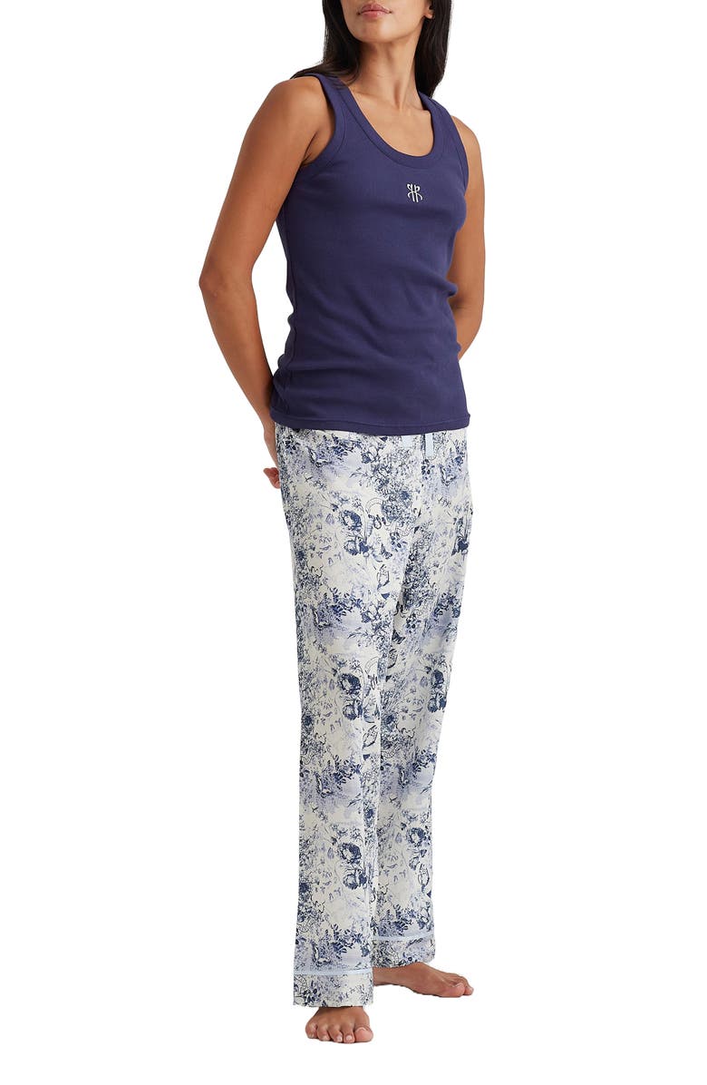 Papinelle Rib Logo Graphic Tank, Alternate, color, Navy