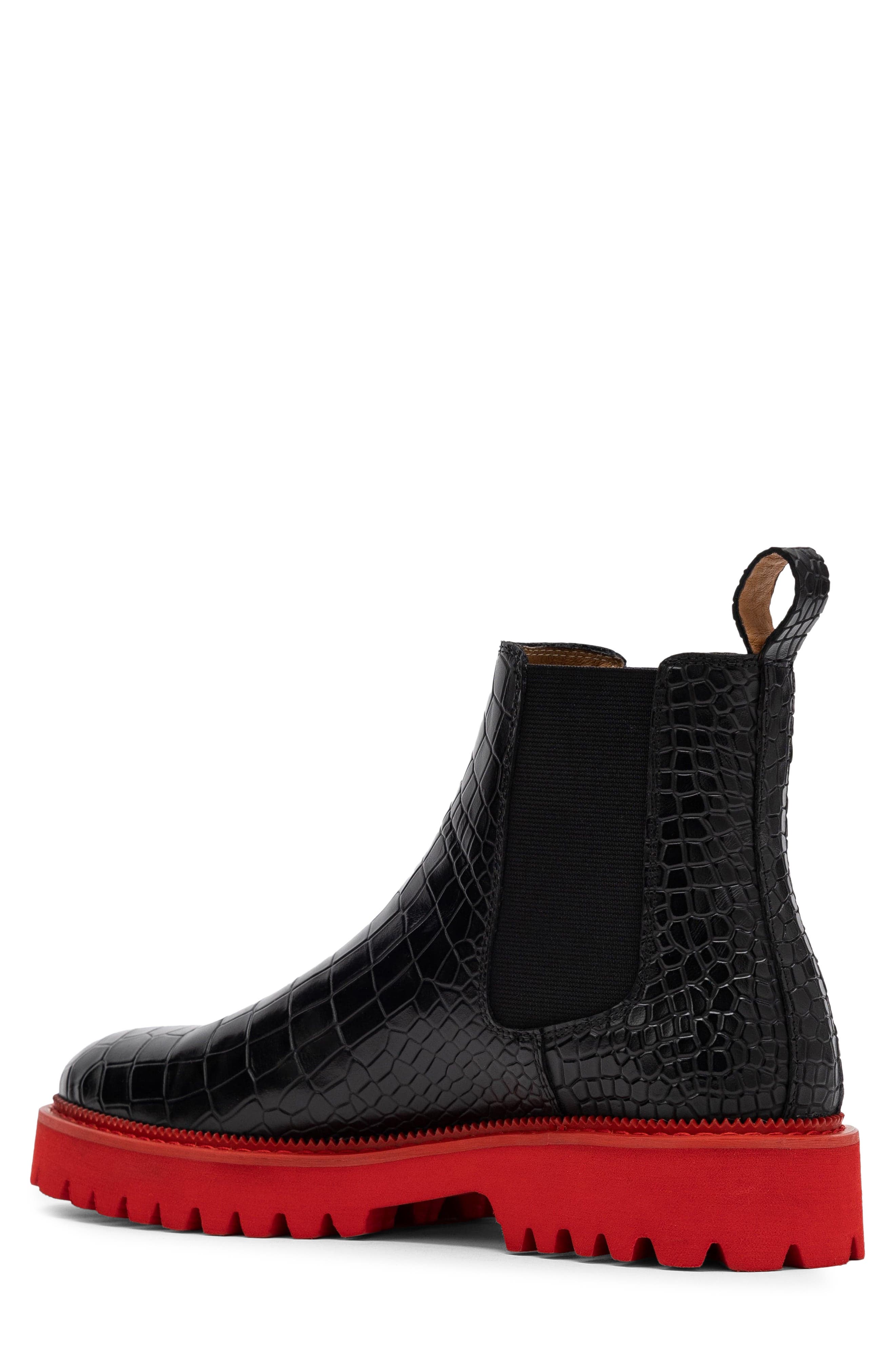 Dax Chelsea Boot, Alternate, color, BLACK/RED