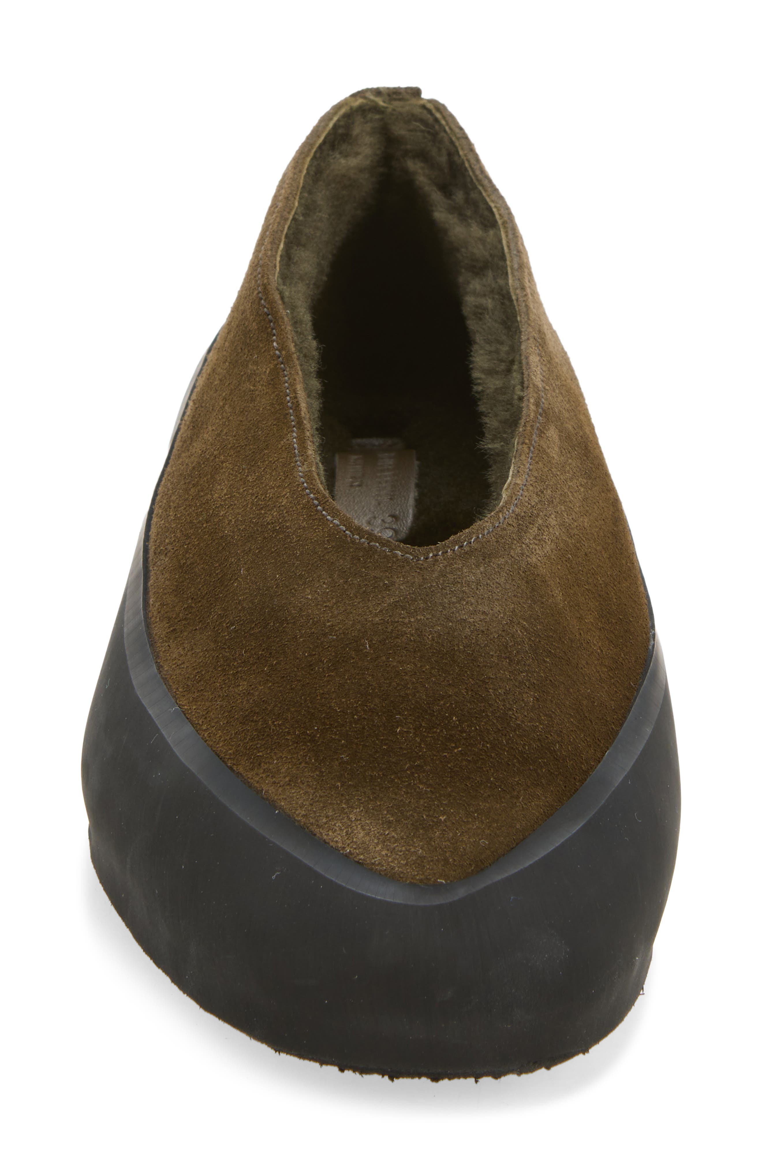 Après Ski Genuine Shearling Lined Ballerina Flat, Alternate, color, MILITARY