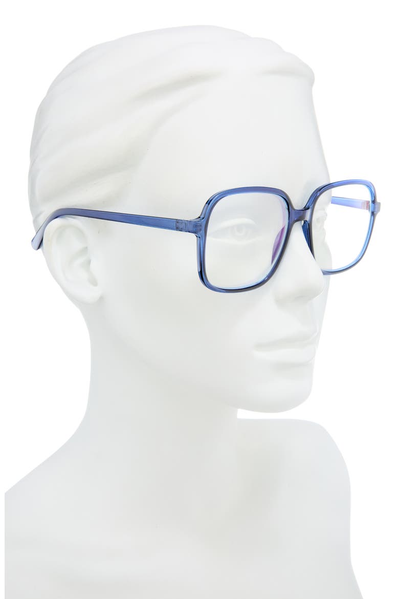Square Blue Light Blocking Glasses, Alternate, color, NAVY