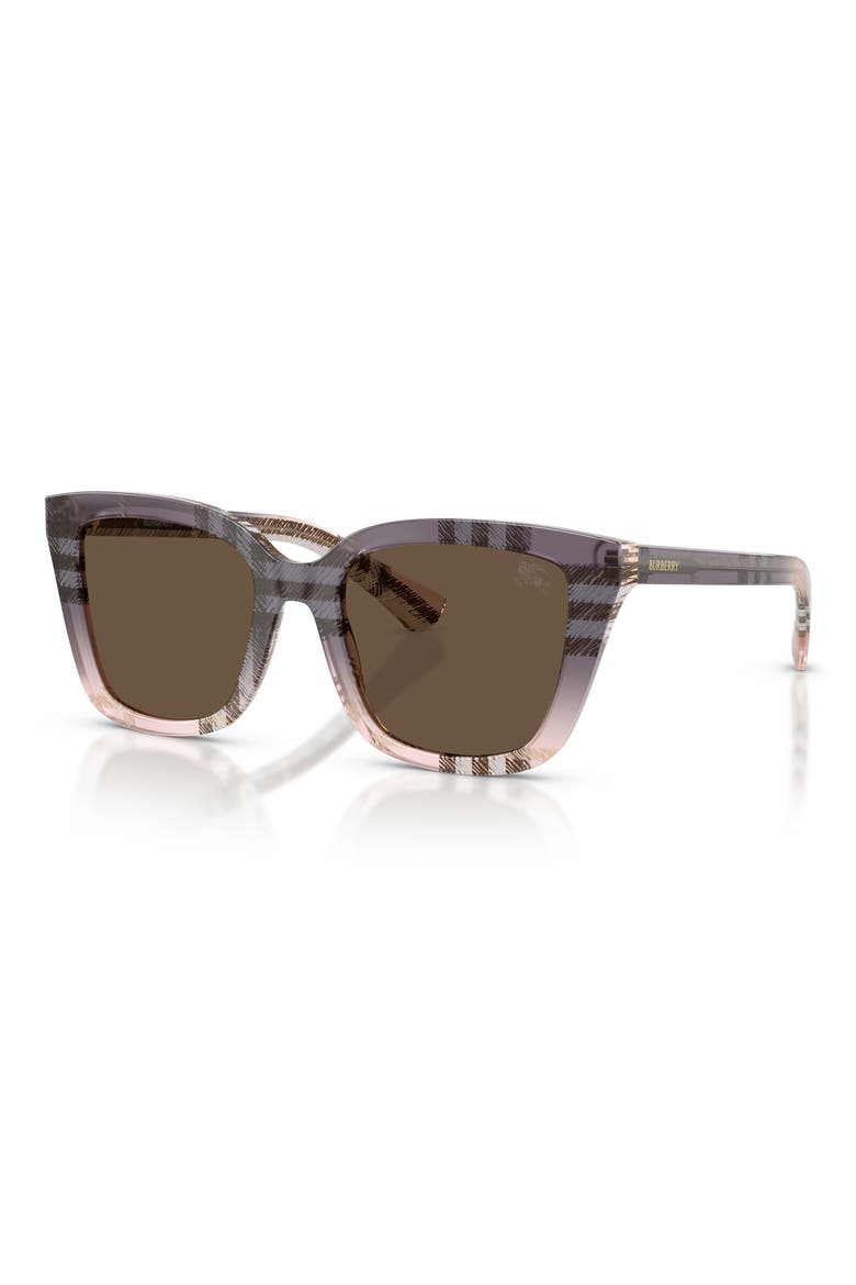 52mm Square Sunglasses, Alternate, color, CHECK GRADIENT ROSE / BROWN