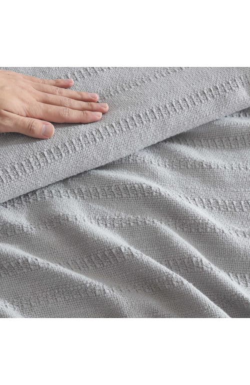 Eddie Bauer Variegated Weave Stripe Cotton Blanket In Grey