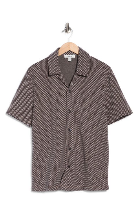 Geometric Jacquard Camp Shirt