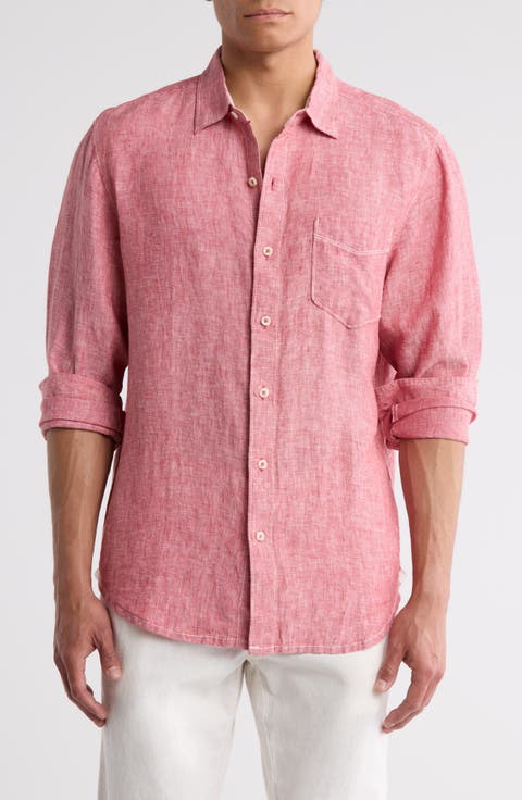New Party Breezer Linen Long Sleeve Button-Up Shirt