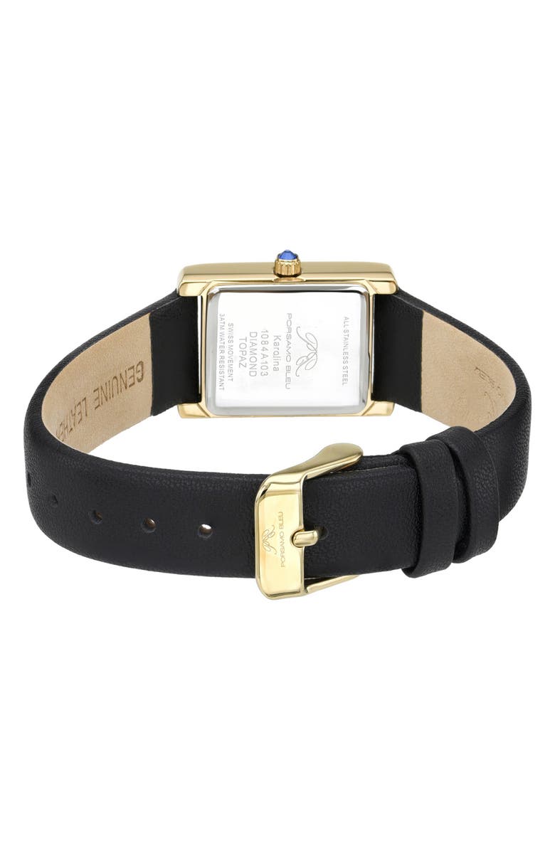 PORSAMO BLEU Karolina Diamond & Topaz Leather Strap Watch, 30mm, Alternate, color, 