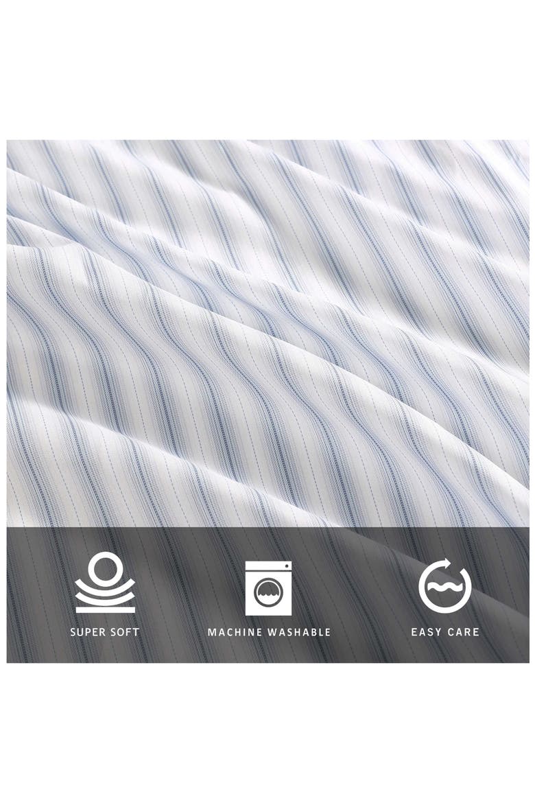 Arrow Stripe Microfiber Sheet Set, Alternate, color, ICY BLUE