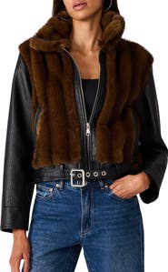 Steve Madden Ryland Faux Fur & Faux Leather Jacket