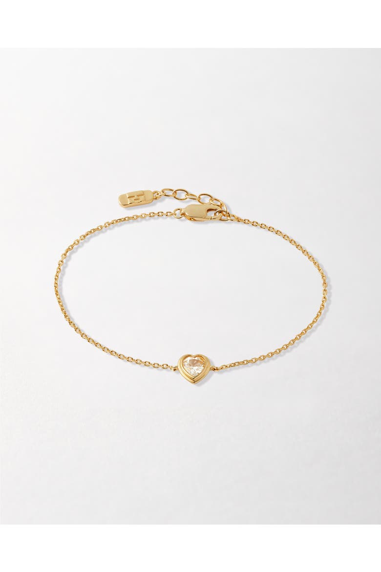 Heart White Sapphire Bracelet, Main, color, White Sapphire