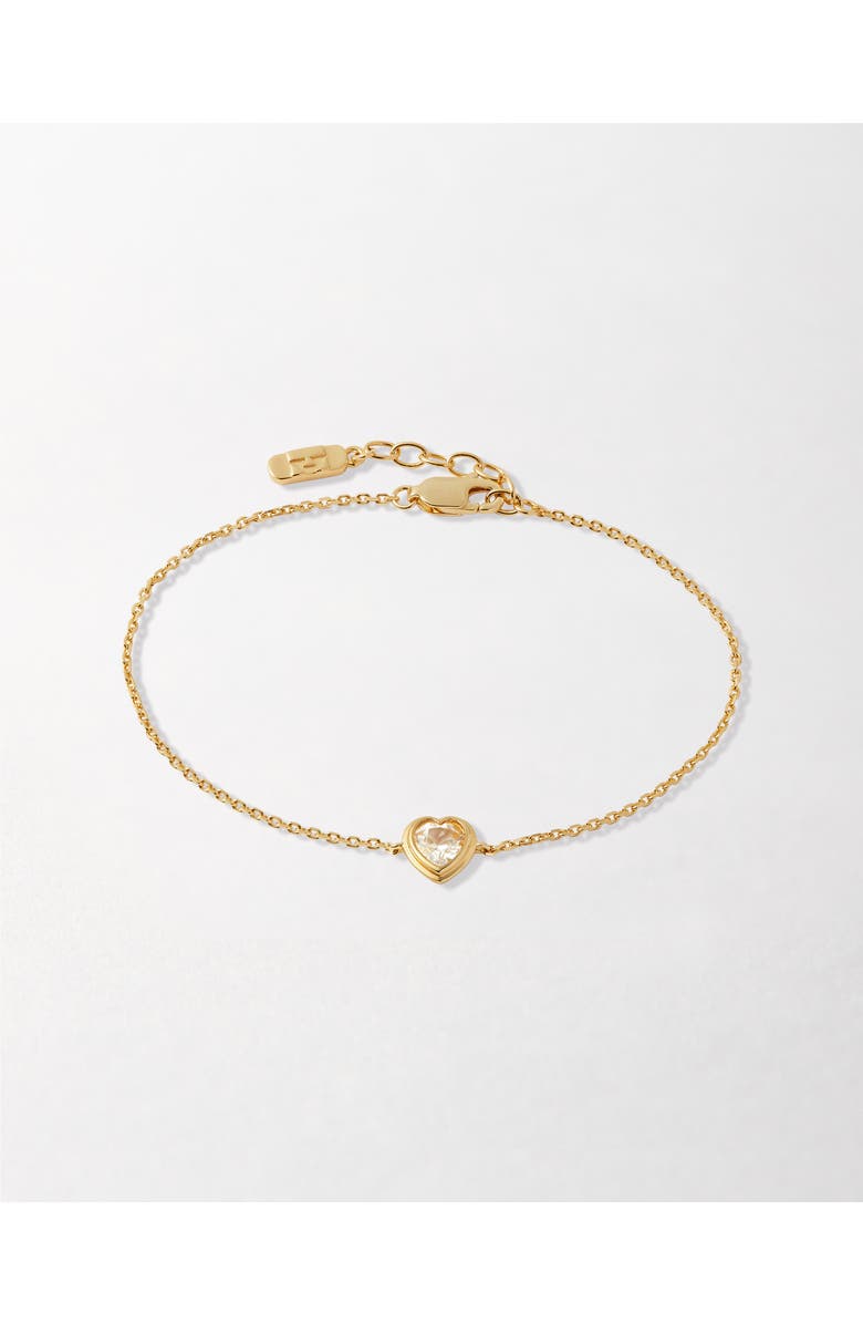 Edge of Ember Heart White Sapphire Bracelet, Main, color, White Sapphire