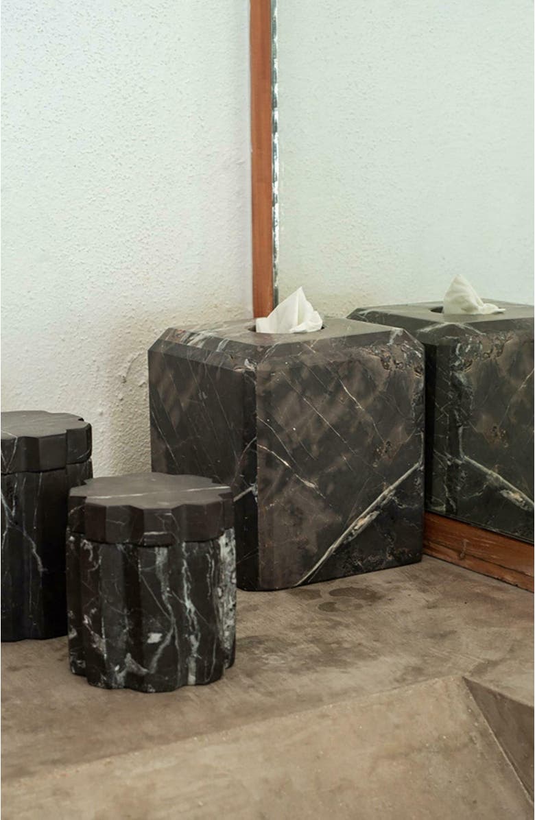 AndJacob Decor Tauro Container, Alternate, color, Black Marble