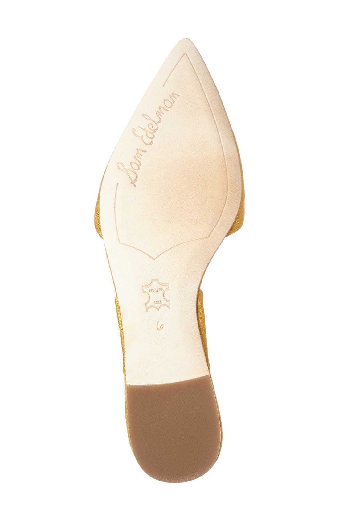 Brandie Lace-Up Flat, Alternate, color, SUNSET YELLOW SILK FABRIC