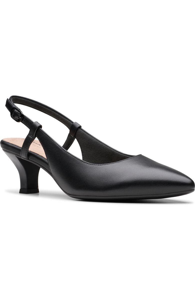 Clarks<sup>®</sup> Kepley Lane Slingback Pump, Main, color, Black Leather