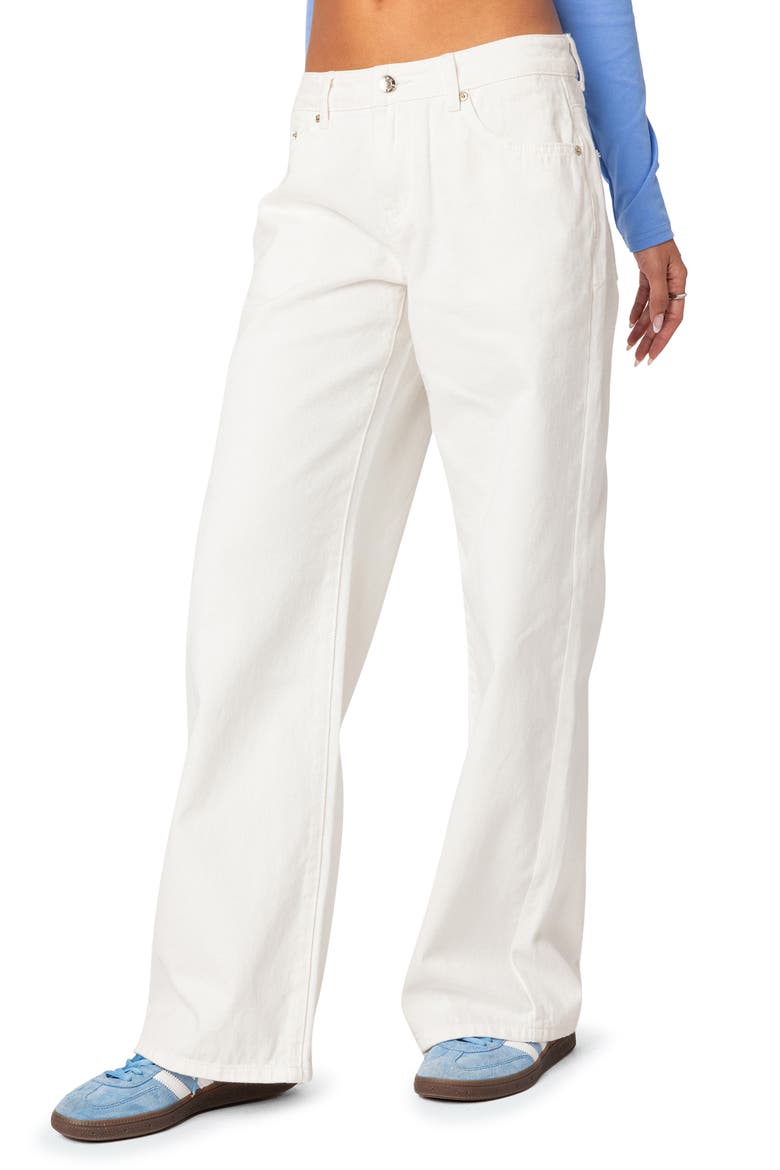 Roman Slouchy Low Rise Wide Leg Jeans, Alternate, color, WHITE