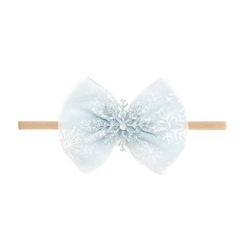 Glitter Snowflake Bow Baby Headband (baby)