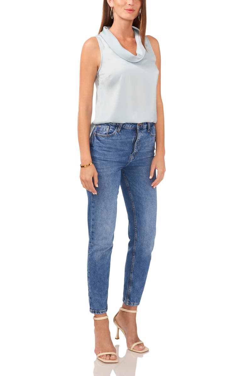 Vince Camuto Cowl Neck Sleeveless Satin Charmeuse Top, Alternate, color,