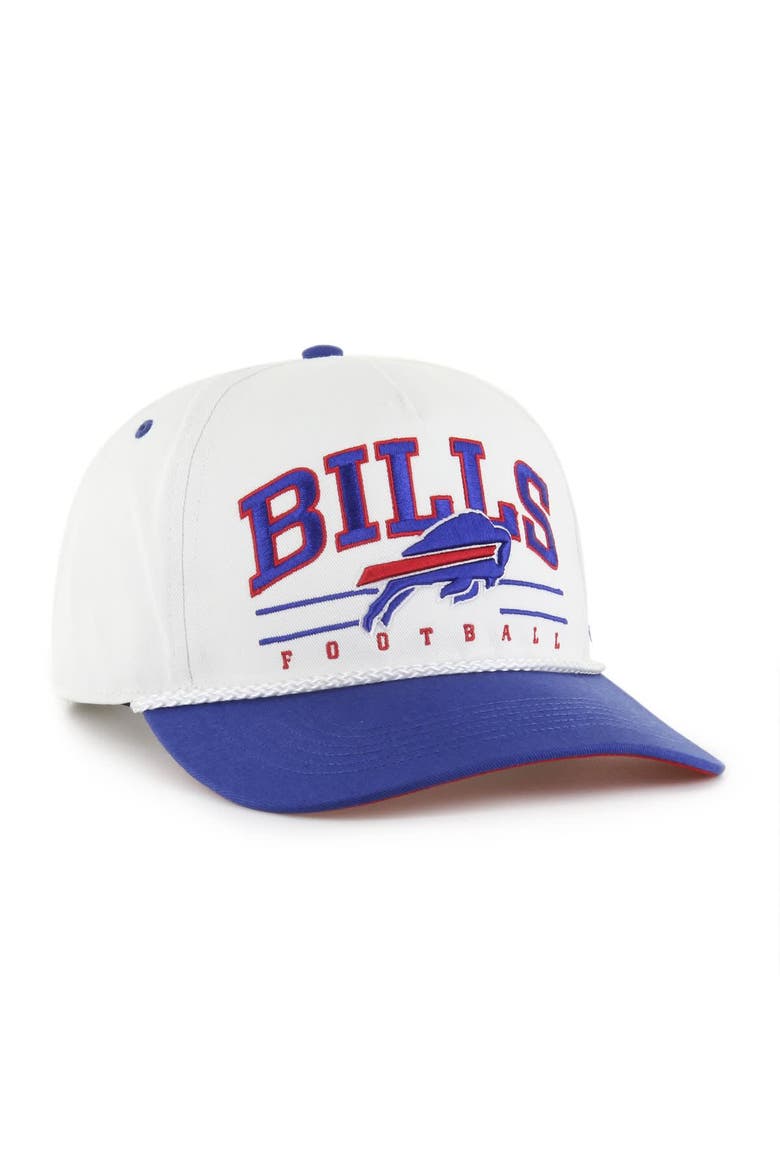 Men's '47 White/Royal Buffalo Bills Roscoe Two-Toned Hitch Adjustable Hat, Alternate, color, White