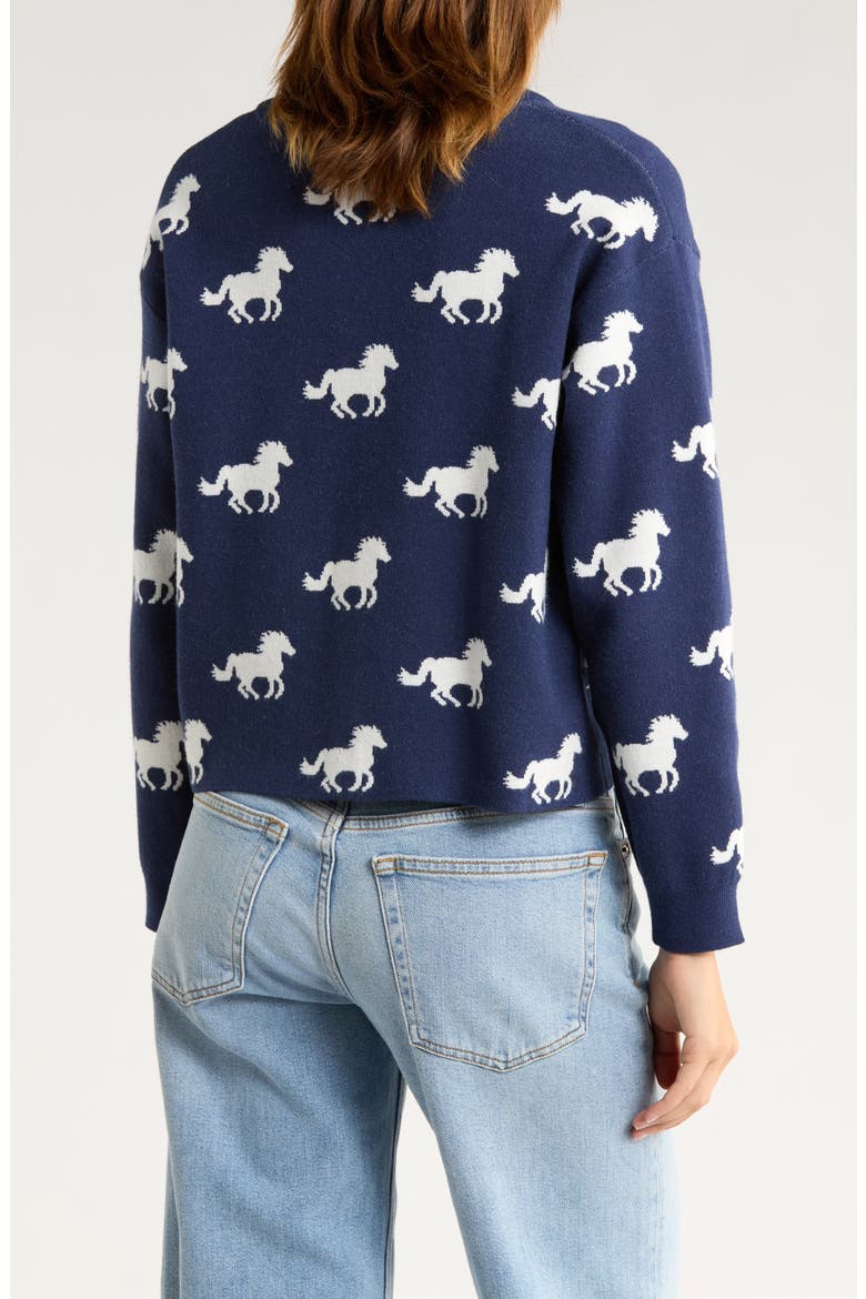 Horse Cardigan, Alternate, color, NAVY