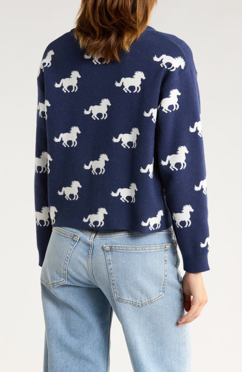 Vigoss Horse Cardigan In Blue