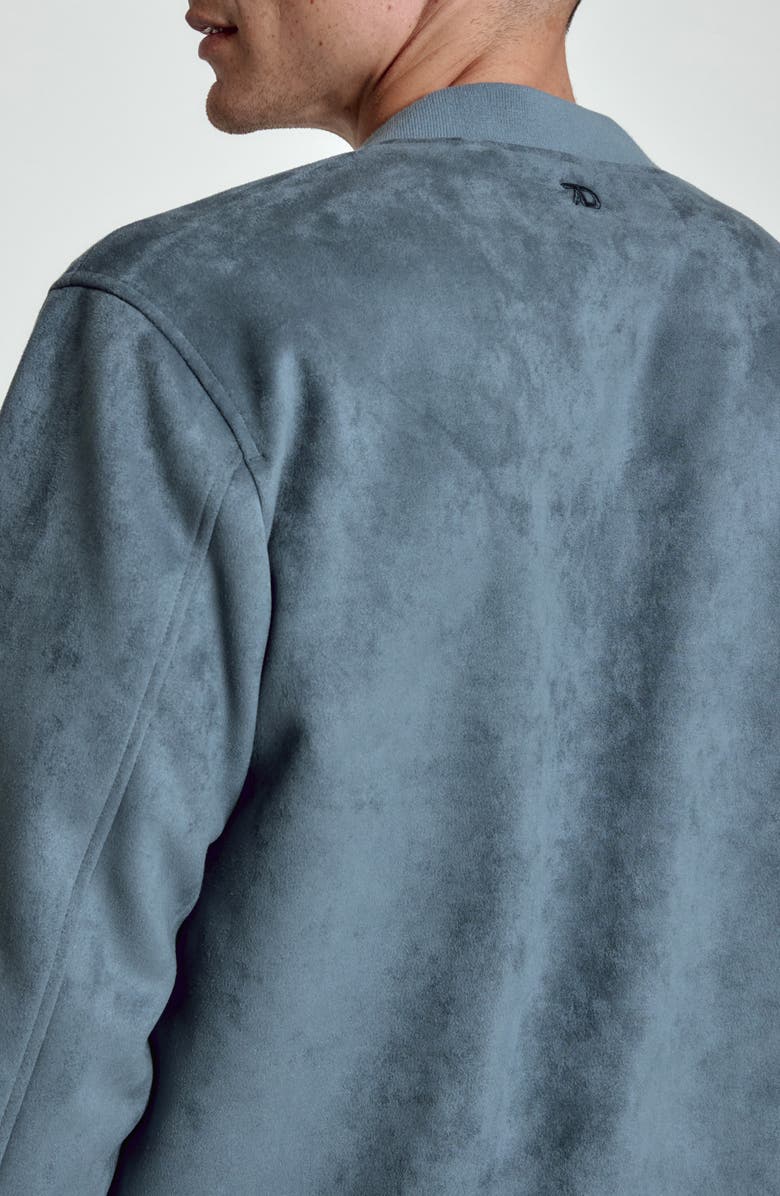 7 Diamonds Evolution Faux Suede Bomber Jacket, Alternate, color, Dusty Blue