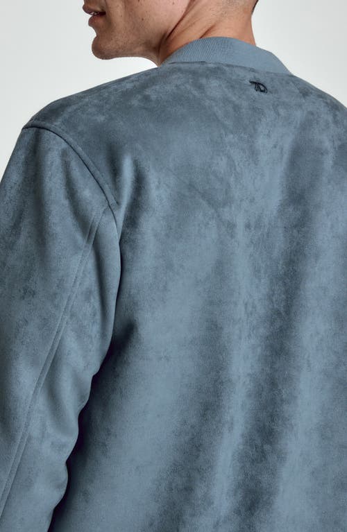 7 Diamonds Evolution Faux Suede Bomber Jacket In Blue