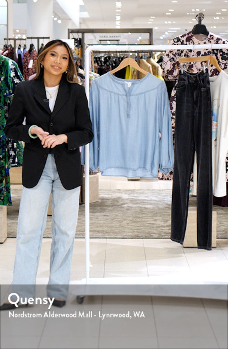 Pintuck Sleeve Chambray Top, sales video thumbnail