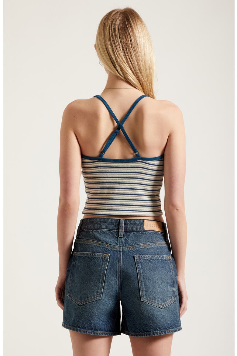 Sophie Mid Rise Denim Mom Shorts, Alternate, color, DARK INDIGO