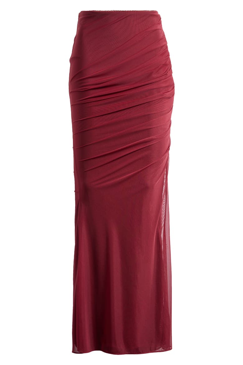Cassidy Ruched Maxi Skirt, Alternate, color, CABERNET