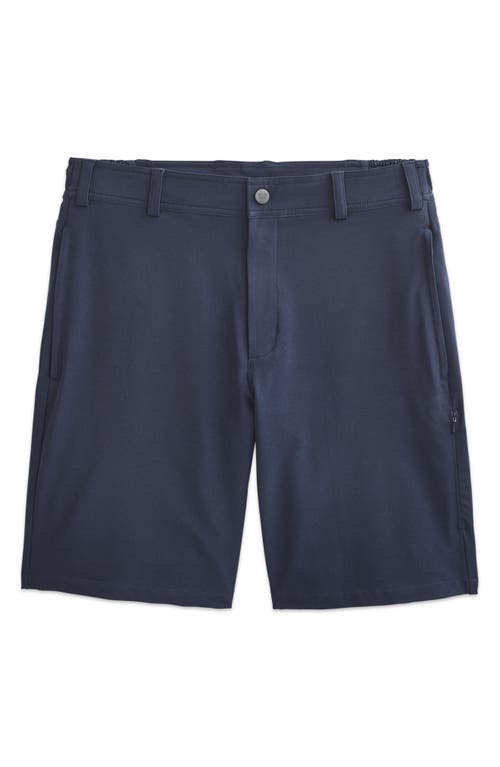 Mack Weldon Radius Flex Water Resistant Flat Front Shorts In Blue
