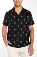 Liverpool Los Angeles Geometric Jacquard Cotton Camp Shirt