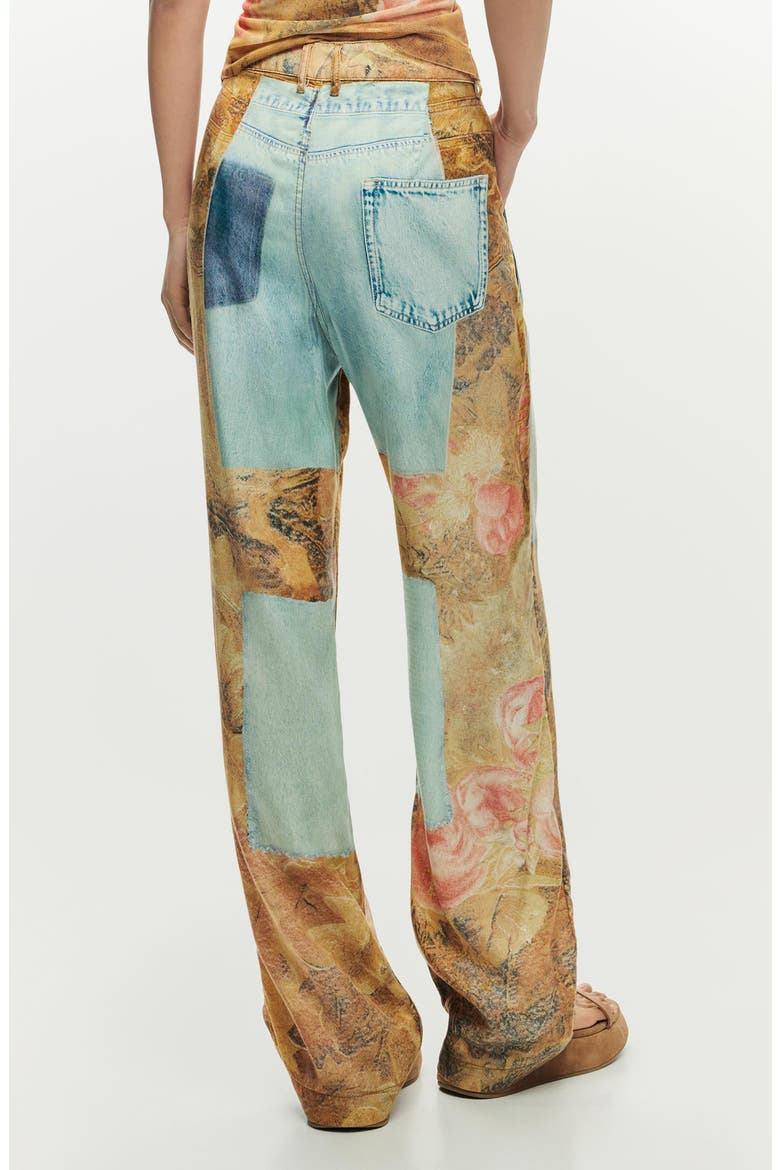 Straight Leg Patchwork Pants, Alternate, color, MEDIUM BEIGE