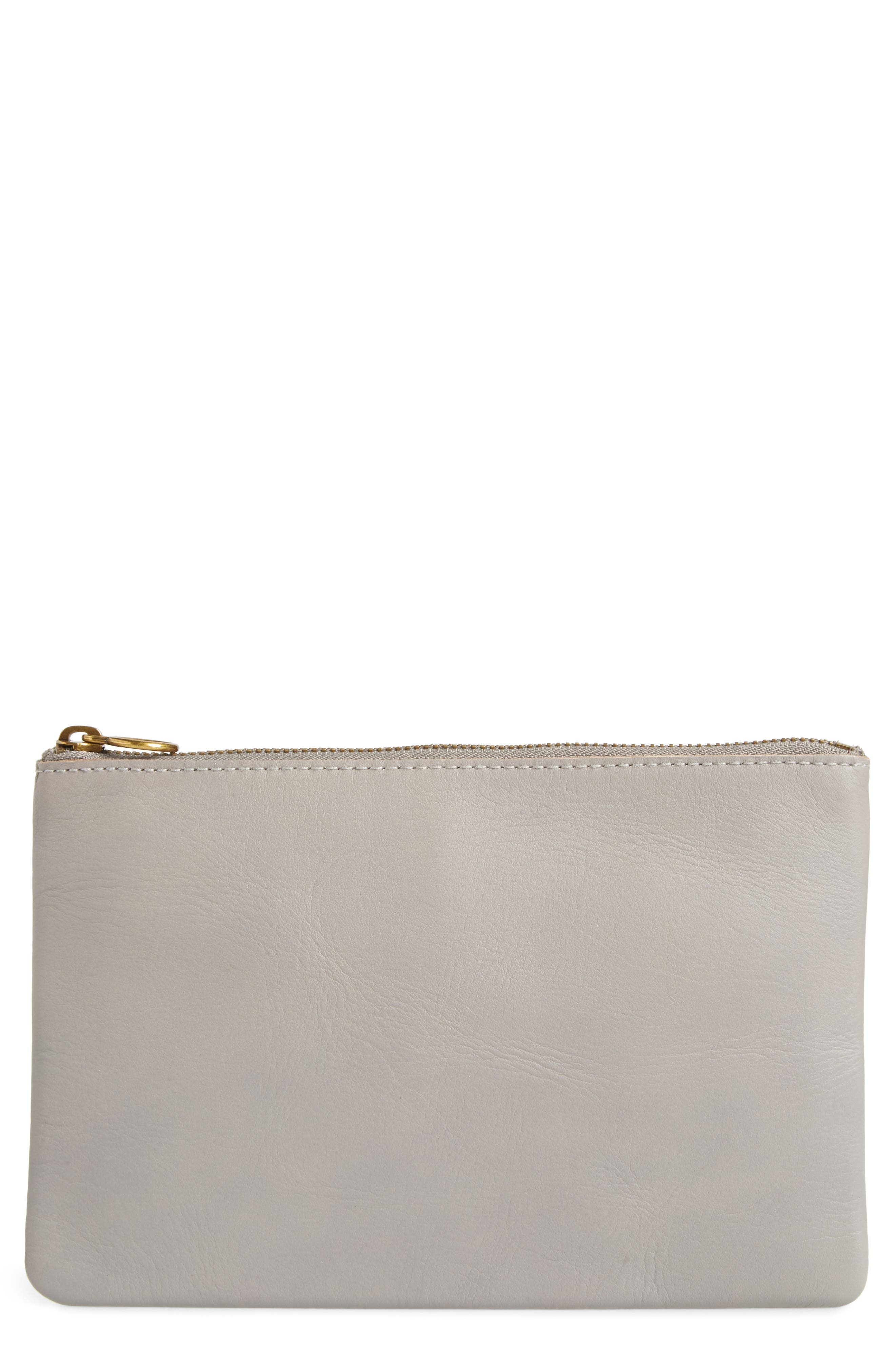 Madewell The Leather Pouch Clutch, Main, color, 