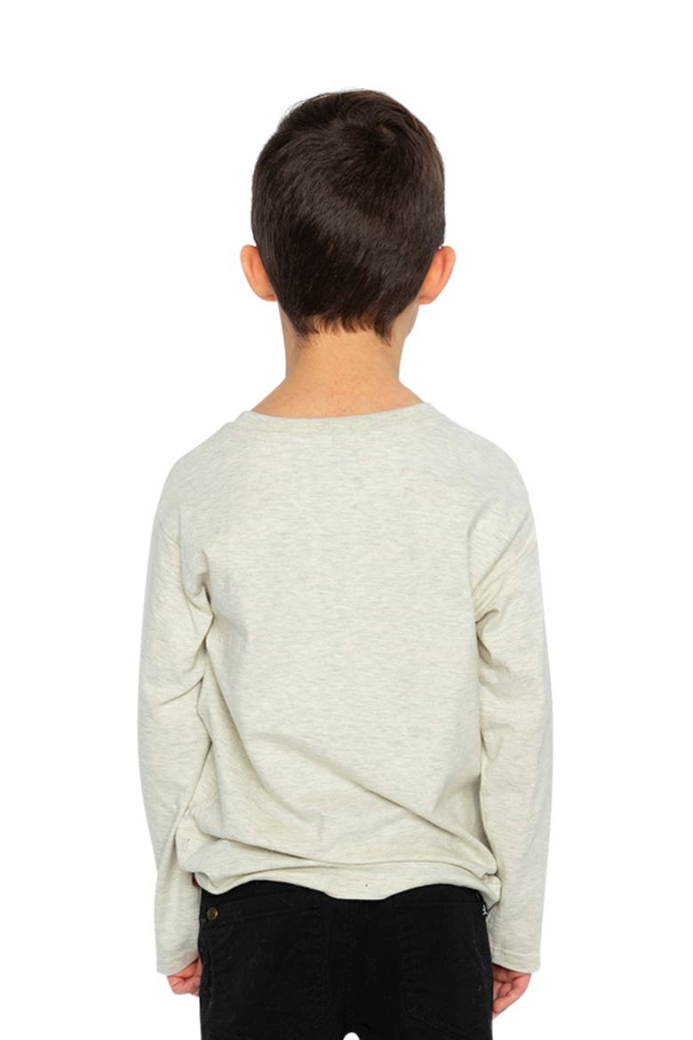 Organic Cotton Crew Neck Logo Tag Long Sleeve T-Shirt, Alternate, color, Heather Grey