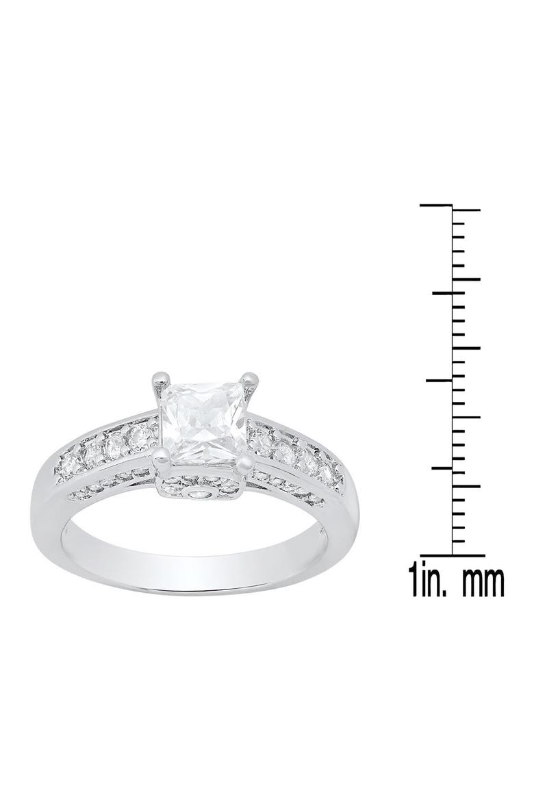 18K White Gold Plated Simulated Diamond Ring, Alternate, color, SILVER