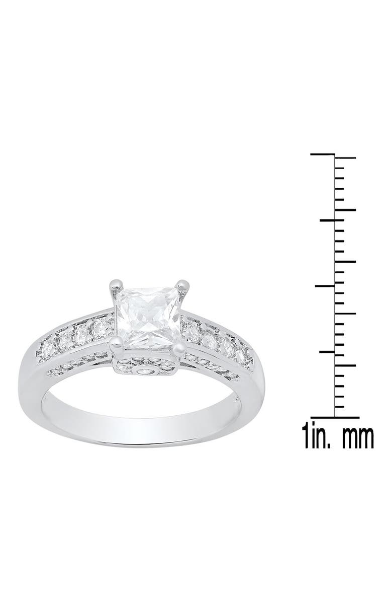 HMY JEWELRY 18K White Gold Plated Simulated Diamond Ring, Alternate, color, Silver