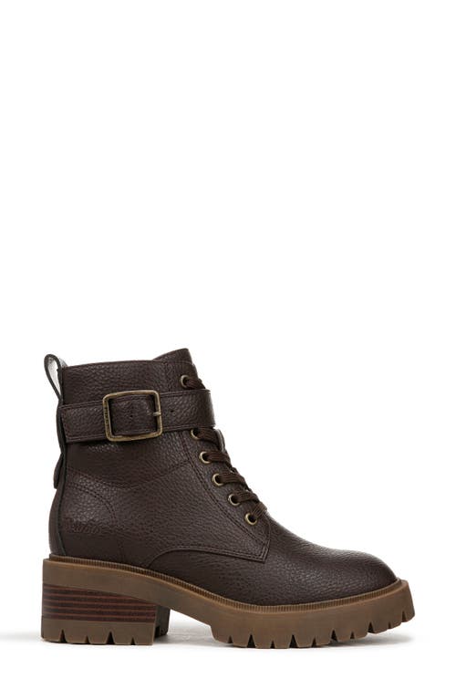 Blowfish Malibu Jagger Lug Combat Boot In Dark Brown Faux Leather
