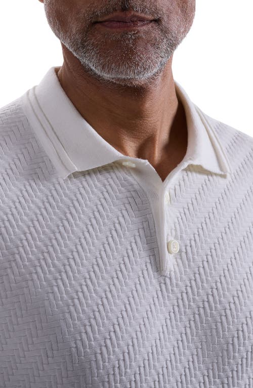 Bugatchi Basket Stitch Cotton Blend Polo Sweater