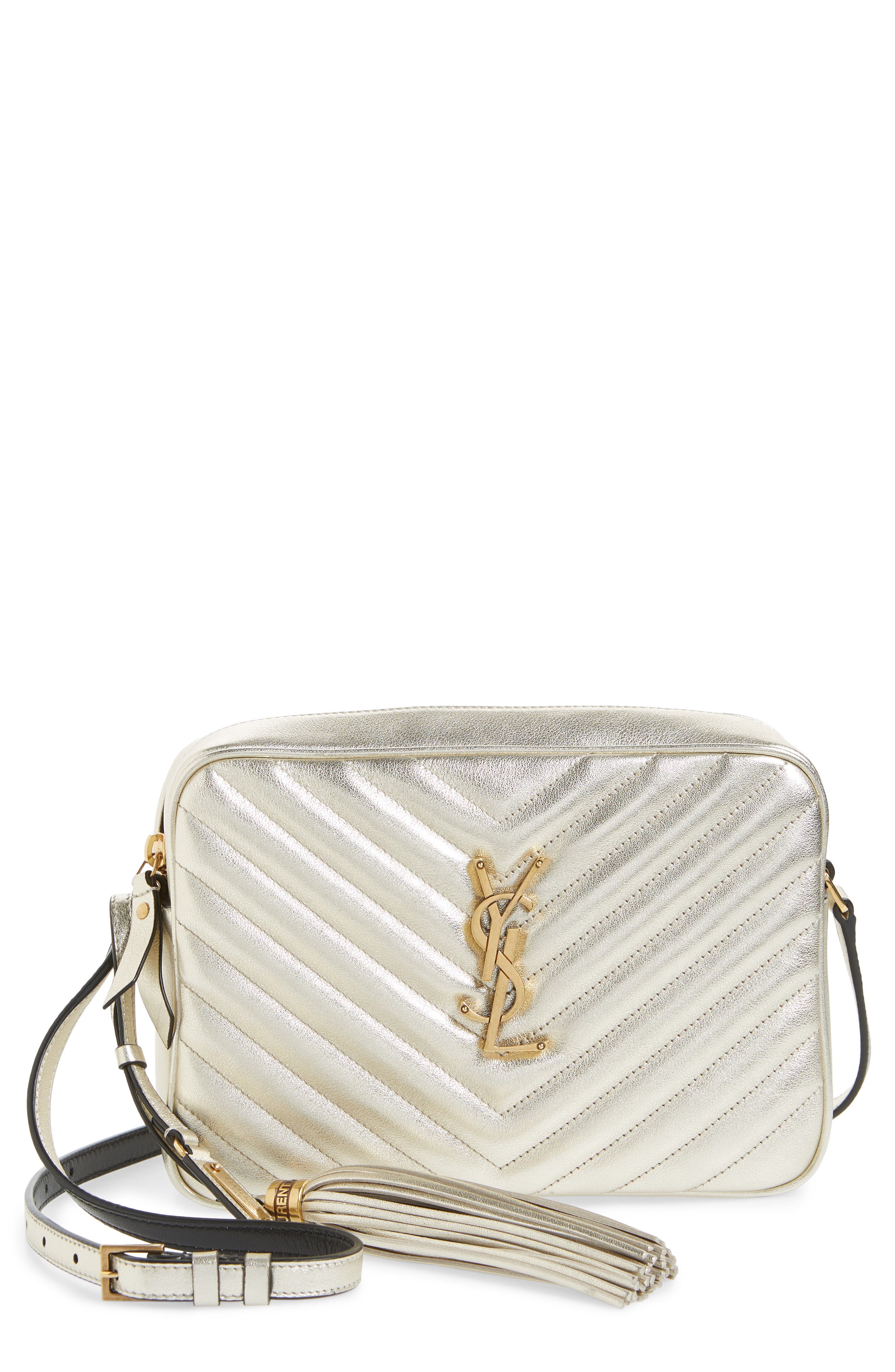 Saint Laurent Lou Quilted Metallic Leather Camera Bag, Main, color, 