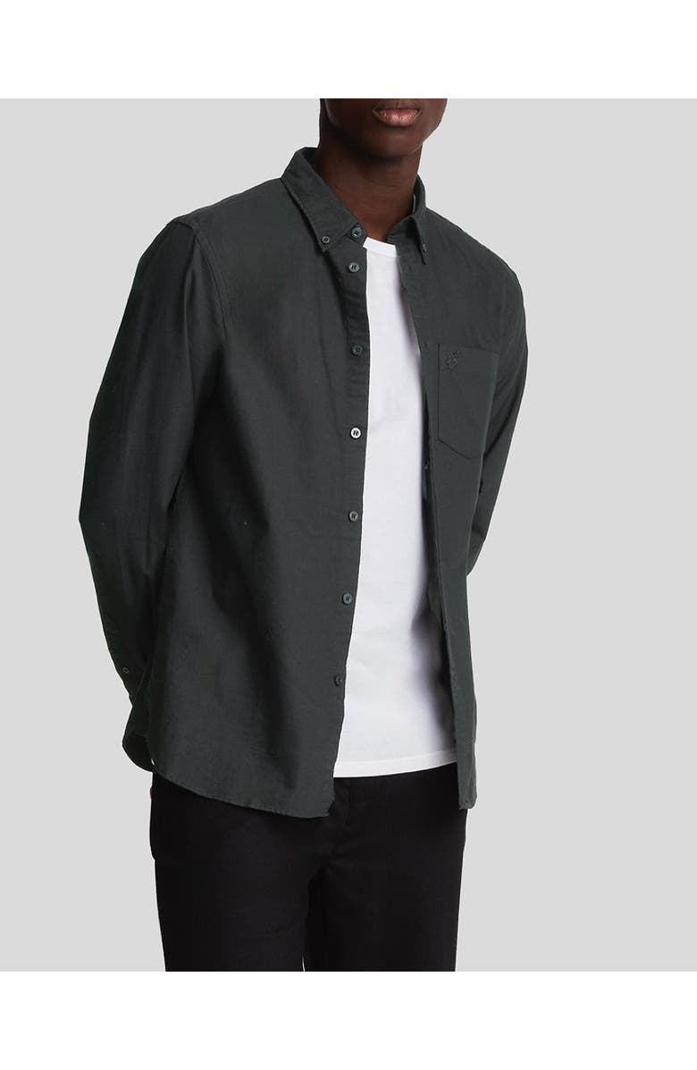 Lyle & Scott Tonal Eagle Plain Oxford Shirt, Alternate, color, Jet Black