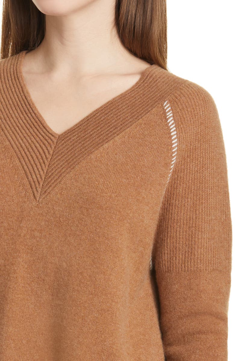 Veronica Beard Preta V-Neck Cashmere Sweater, Alternate, color, 