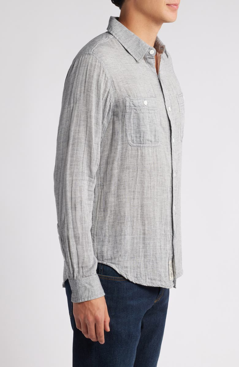 Schott NYC Double Weave Work Shirt, Alternate, color, Heather Grey