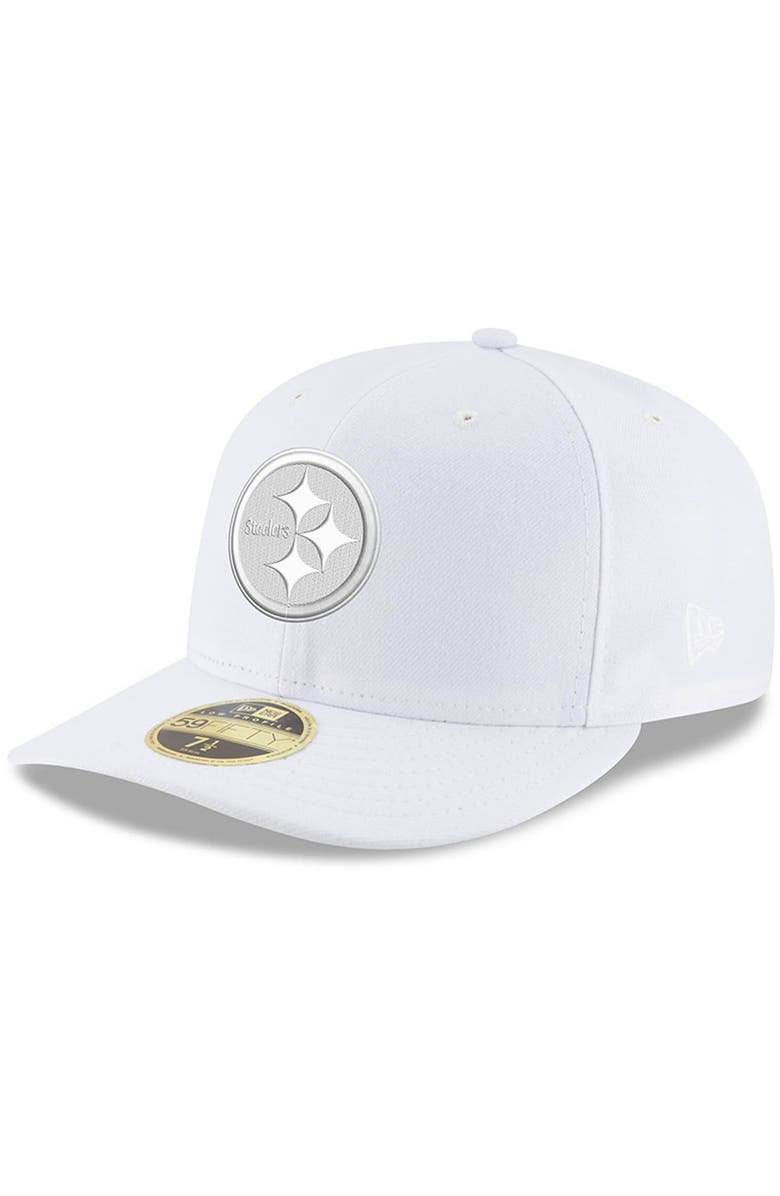 New Era Men's New Era Pittsburgh Steelers White on White Low Profile 59FIFTY Fitted Hat, Main, color, 