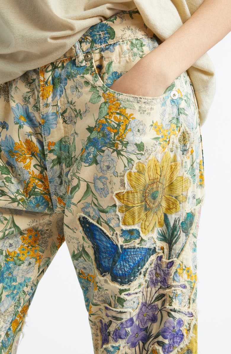 R13 Floral Appliqué X-Boyfriend Pants, Alternate, color, 