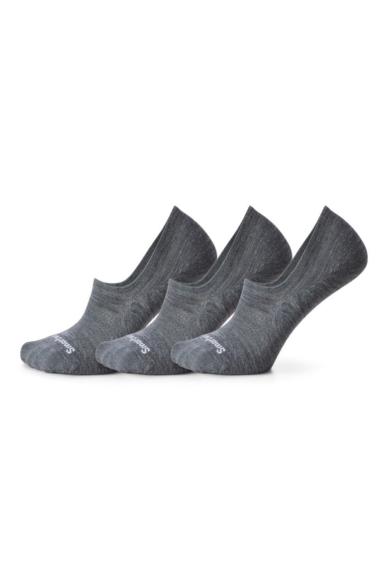 Everyday 3-Pack Wool Blend No Show Socks, Main, color, MEDIUM GRAY