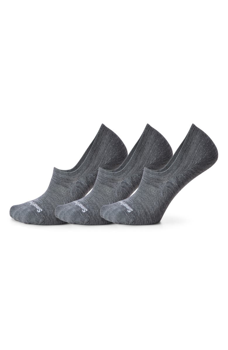 Smartwool Everyday 3-Pack Wool Blend No Show Socks, Main, color, Medium Gray
