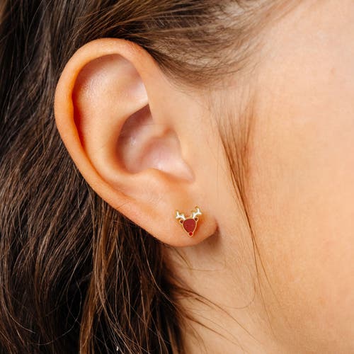 Pip Pop Reindeer Stud Earrings In Gold