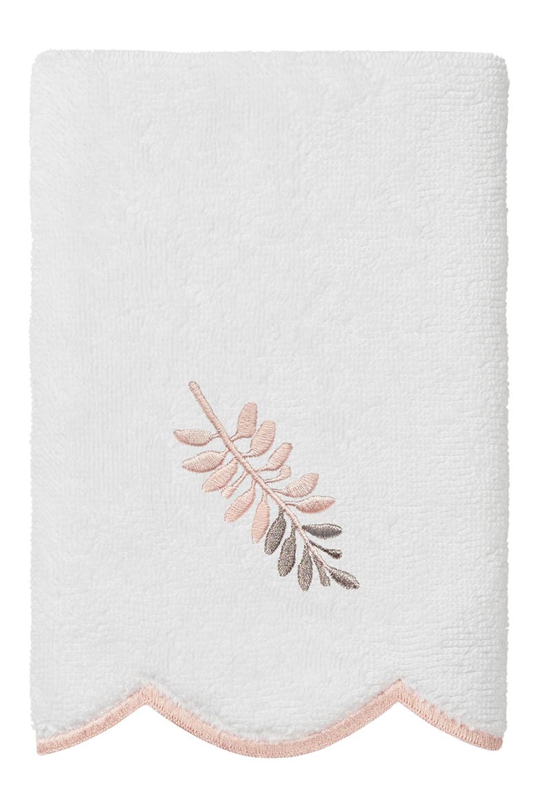 Fern Toss Scalloped 6-Piece Embellished Towel Set, Alternate, color, WHITE/ PINK