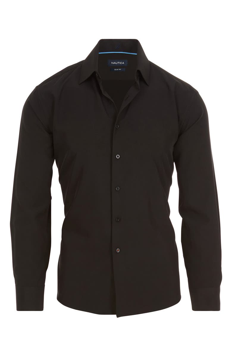 Nautica Slim Fit Solid Dress Shirt, Alternate, color,