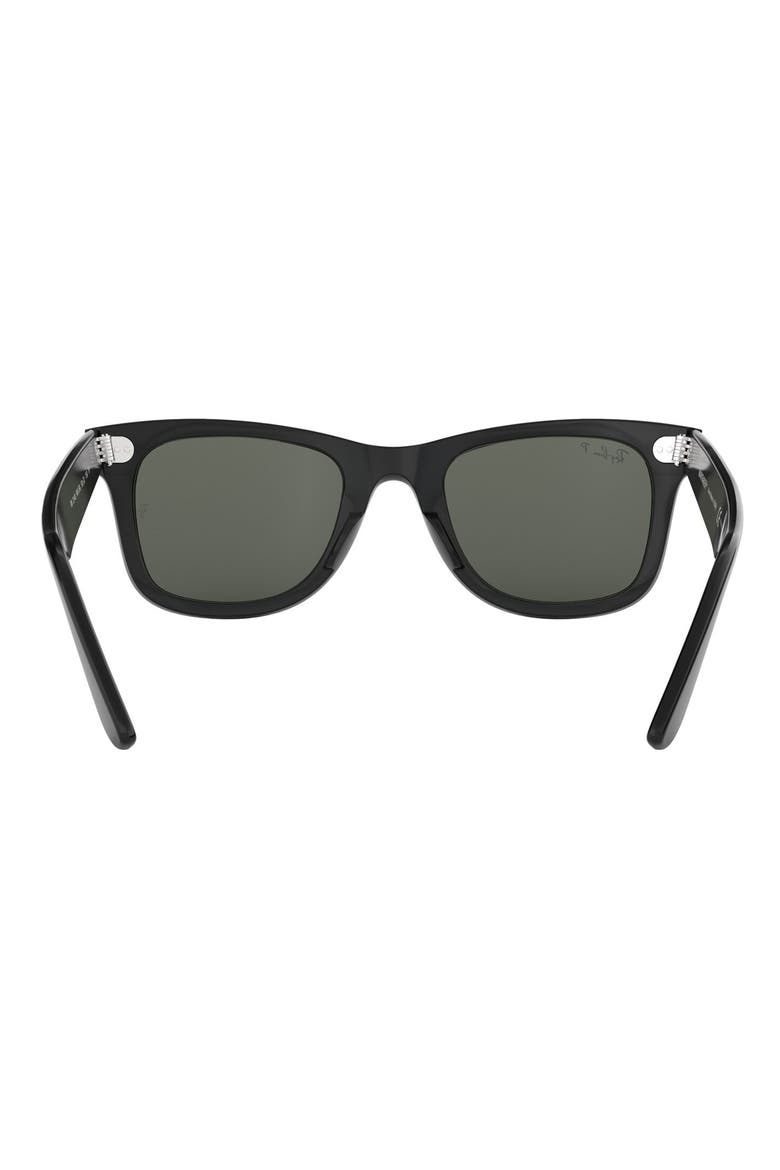 50mm Classic Wayfarer Polarized Sunglasses, Alternate, color, BLACK POLARIZED